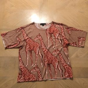 Ann Taylor Silk Giraffe Sweater